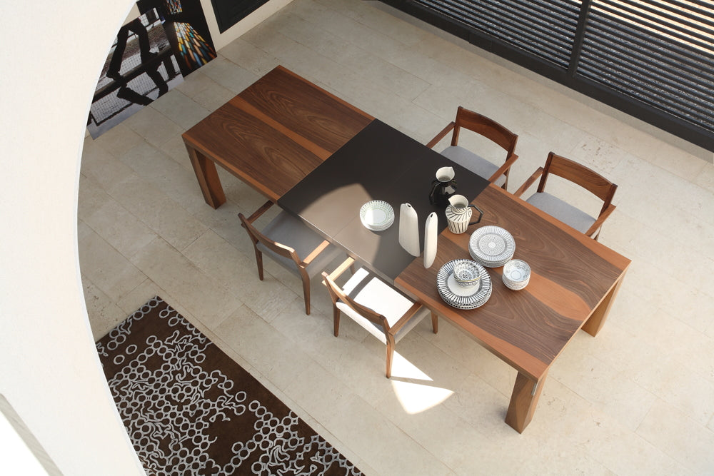 RECTANGULAR DINING TABLE FIRENZE IN WOOD, FIXED OR EXTENDABLE