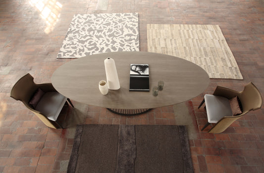 ELLIPTIC WOODEN DINING TABLE VENICE 