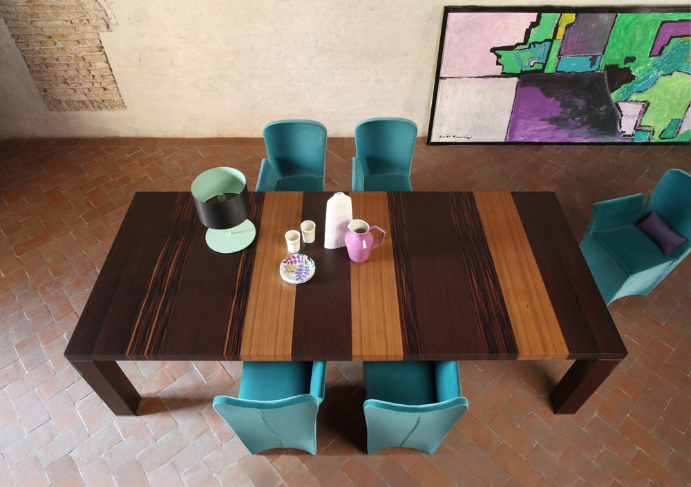 RECTANGULAR DINING TABLE FIRENZE IN WOOD, FIXED OR EXTENDABLE